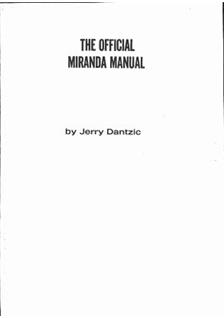 Miranda ST manual. Camera Instructions.